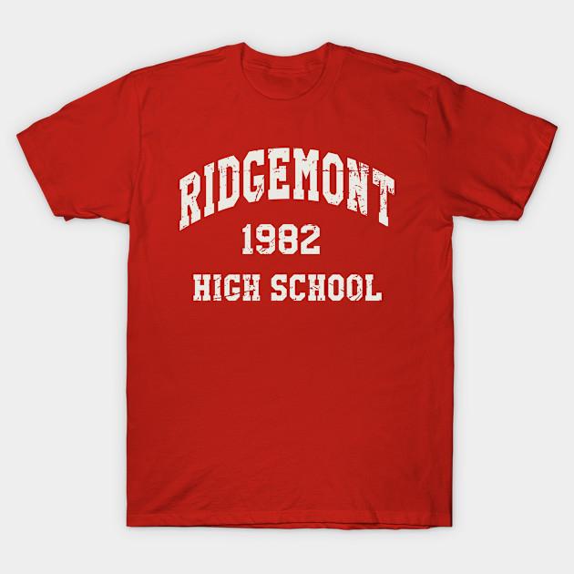 

Мужская черная футболка с принтом Ridgemont 1982 Печать на трансферной бумаге без вырезания Хлопковая футболка S красный