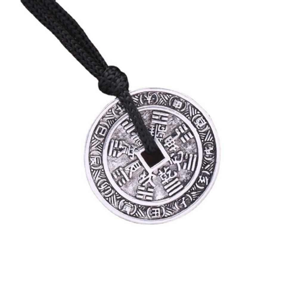 New Hip Hop New Necklace Pendant Trendy Men s Scripture Round Copper Coin Rope Tide Cross