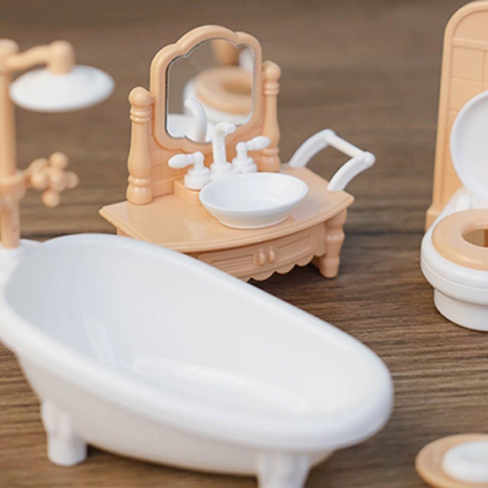 Mini Home Miniature Kitchen Bathroom 1:12 Scale Doll Living Room Dollhouse Furniture Set  Kids Toys