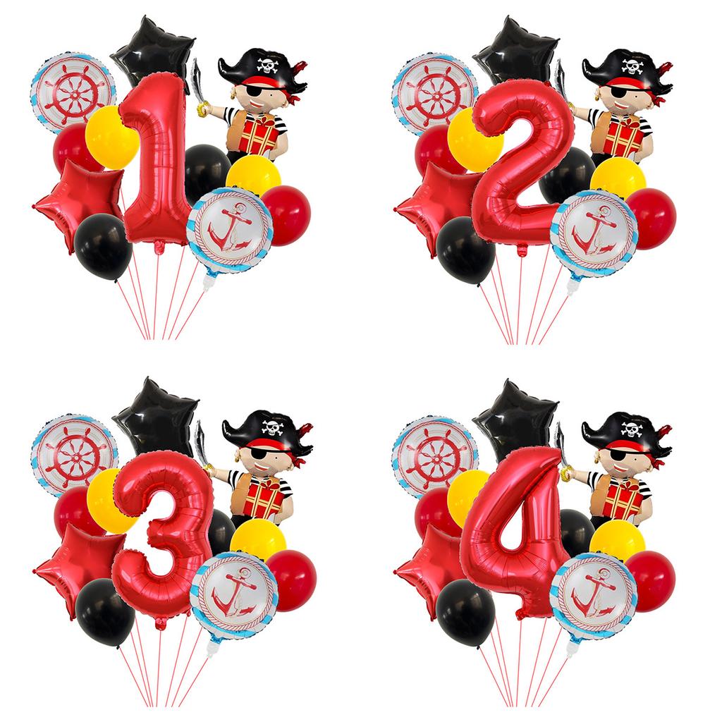 Pirate Aluminum Film Balloon Set Children'S Ocean Birthday Party Balloon Venue Arrangement Digital Balloon