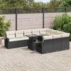 VidaXL Garden Lounge Set 11 Pcs with Cushions Black Braided Resin 3326547