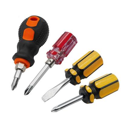 Tiny Double-head Screwdriver Cross Head Tips Magnetic Screwdriver Pocket Size Short Handle Screwdriver for Home Appliance Repair