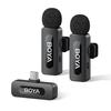 Boya V20 Wireless Lapel Microphone with USB-C for iPhone 16/15 and Android, 50m Transmission Distance, All-in-One Noise Reduction, 9H Battery Life, an