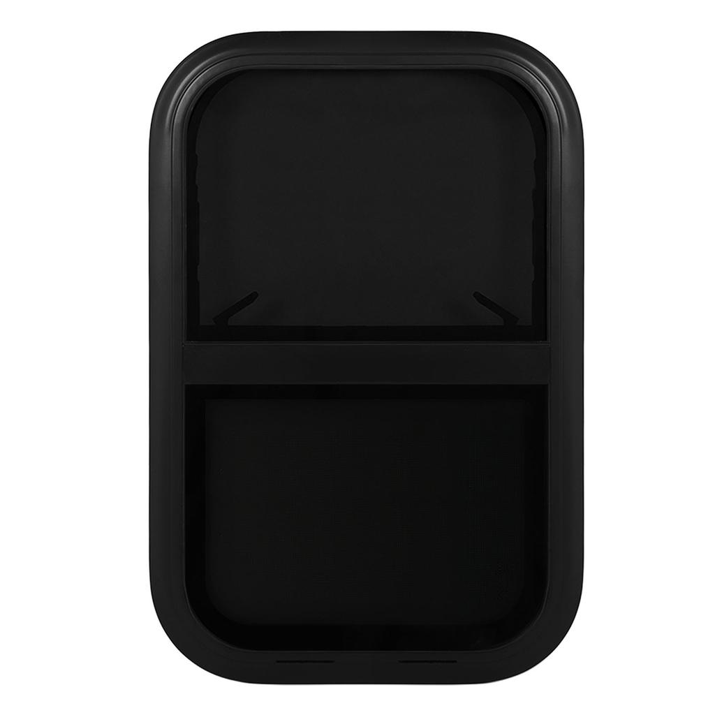 RV Sliding Window 700 X 450mm Black Aluminum Alloy Vertical Glass With Movable Insect Resistant Net For Trailer For