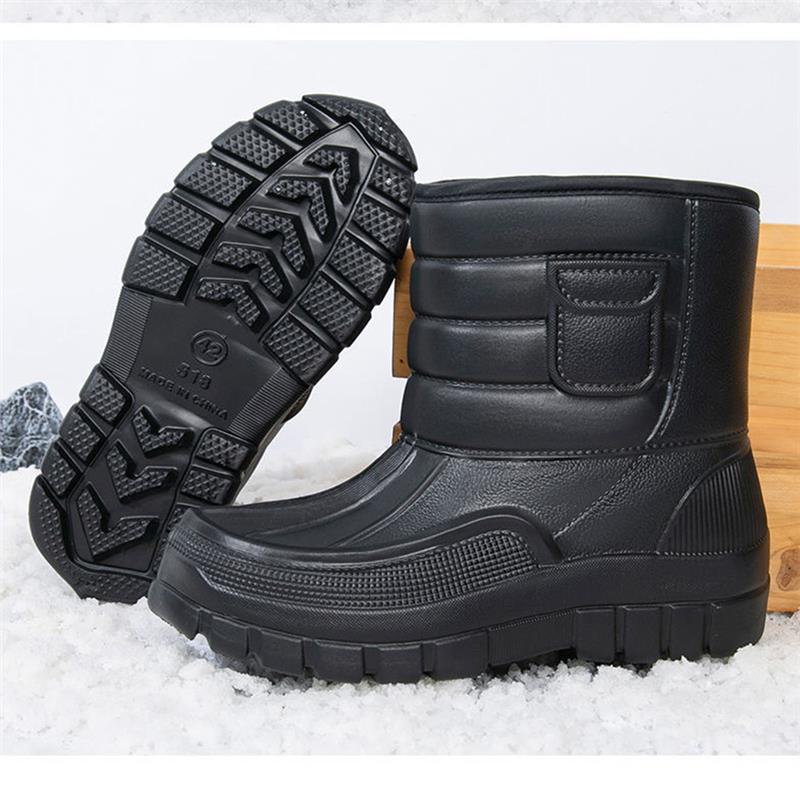 Rain Shoes Men's Short Tube Low Top Rain Boots Antiskid Car Wash Water Shoes Rubber Shoes Waterproof Plush Cotton Warm Water Boots