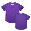 Schwarz Lila Baseballtrikot Unisex Streetwear Locker Kurzarm Hemd mit Knöpfen Sommer Design Grafikdruck Merch Kleidung Herren