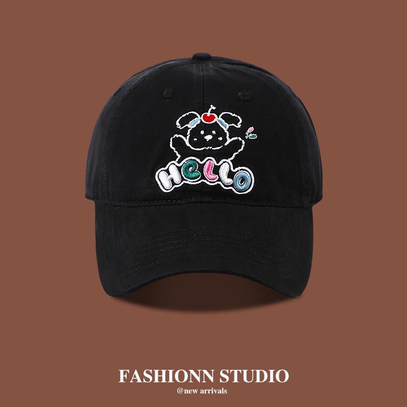 

Baseball Simple Cap With Dog And Letter Embroidery Design For Daily Casual