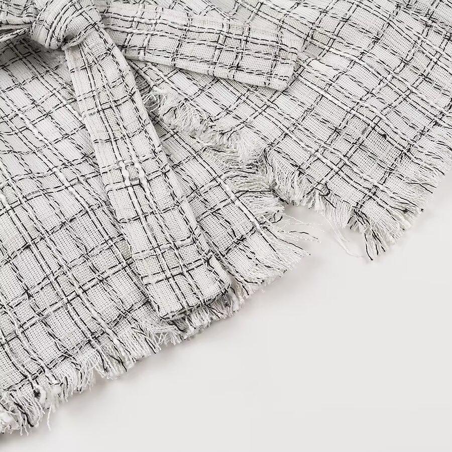 2024 Winter Women's Fashion Houndstooth Mid-Length Coat - European & American Style