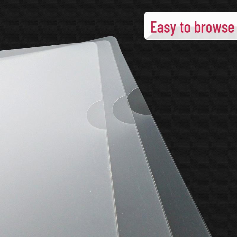A4 Single Sheet L-Type Transparent Folder - Thickened Two-Page File Sleeve