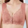 Plus Size Seamless Lace Push-Up Bra with Front Closure and Beautiful Back Design