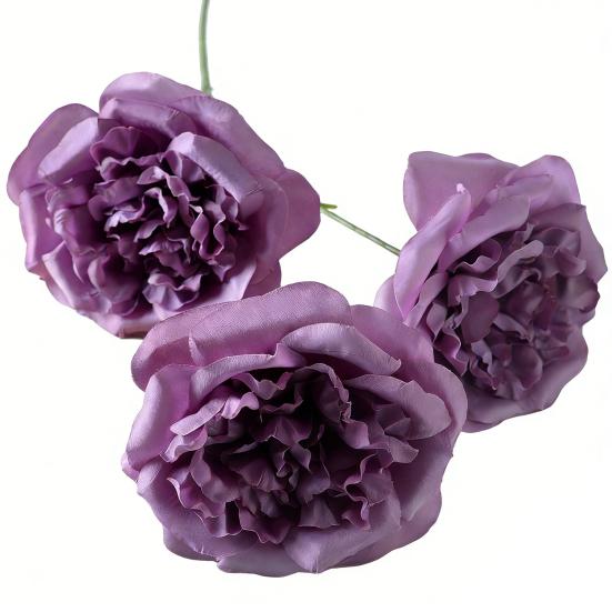 3 Köpfe Blühende Künstliche Rose 26" Realistisches Langes Stiel Faux Seide Rosenstrauß für DIY Hochzeitsstrauß Hotel Zuhause Tischvase Dekor Floral