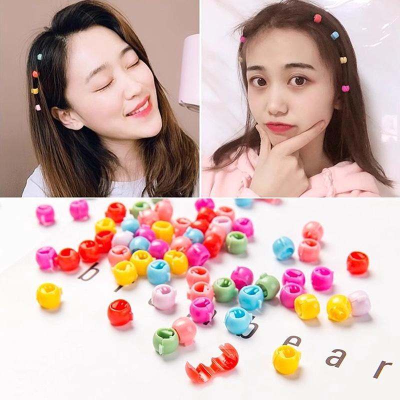 Colorful Bean Hair Clips Korean Style Candy Colors Mixed 50 Pieces Sweet And Cute Children'S Hair Clips