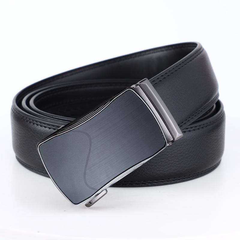 Men'S Belt New Trend Automatic Buckle Cowhide Belt Business Leisure Youth Belt