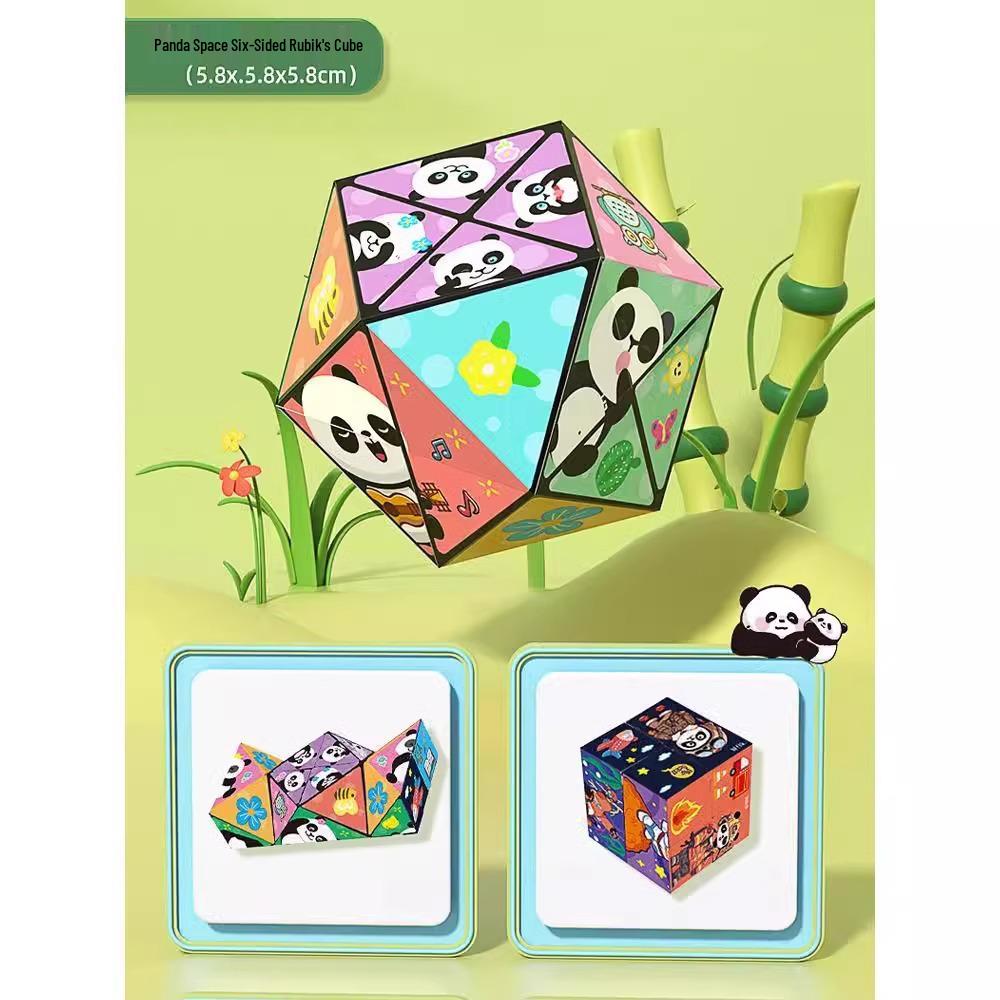 Panda Infinity Cube: 3D Geometric Folding Block - Educational Decompression Toy for Kids
