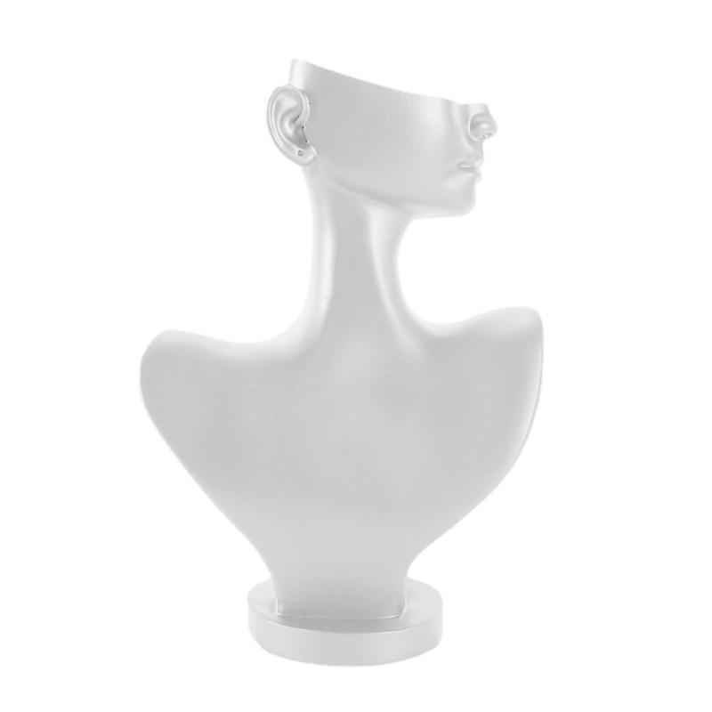 

Настольная смоляная подставка для украшений Маленький органайзер для дисплеев для ожерелий и серег Манекен Бюст для демонстрации украшений белый