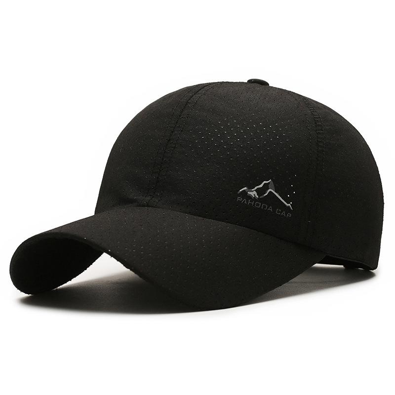 Quick-Drying Mountain Print Baseball Cap - Perforated Duckbill Sun Hat for Outdoor Sports & Casual Wear
