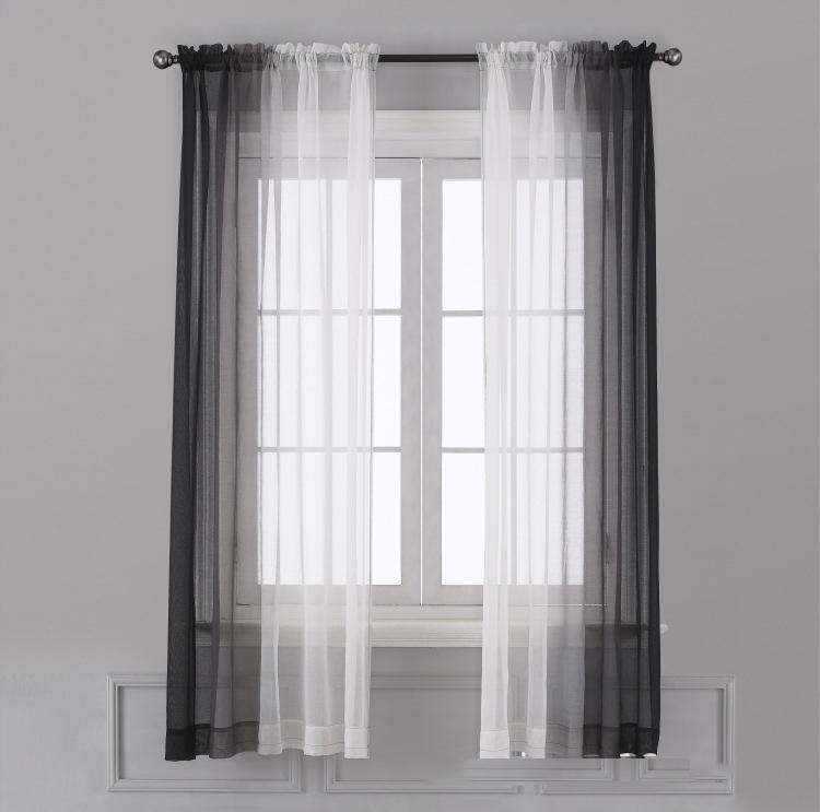 Einfache transparente Vorhänge mit Farbverlauf Elegante Fensterschleier für Wohnzimmer, Schlafzimmer & Balkon Sonnendurchlässige dekorative Tüllvorhänge