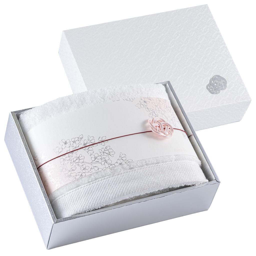 Imabari Towel Towel Bath Towel Made In Celebration Gift for Special BT1 Set, Gift, 100% Cotton, Japan, Sara-la (Sarara) "En" () 1-piece Set, White,
