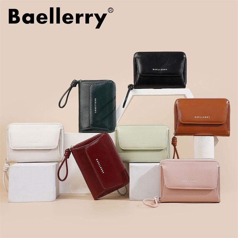 Baellerry Women Fashion Mini Purses PU Leather Card Holder Casual Design Zipper Coin Purse Wallets