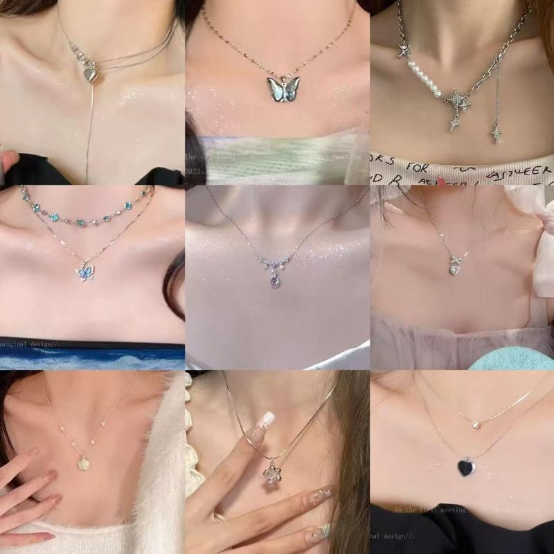 Cold wind moonstone pendant necklace accessories women's niche design high-end water drop-shaped collarbone chain jewelry
