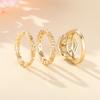 Wish full circle zircon geometric three-piece ring simple niche unique ring