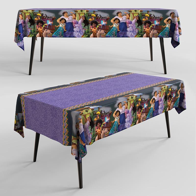 Disposable Tablecloth Cartoon Birthday Party Supplies Solid Color Picnic Table Cover Waterproof Oil-Proof Heavy Duty Rectangle Table Decor 6 Pack