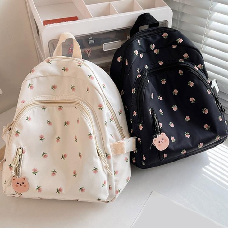 Students School Backpack Flower Print Backpack Travel Rucksack Korean Styles Daypacks Girls Travel Backpack