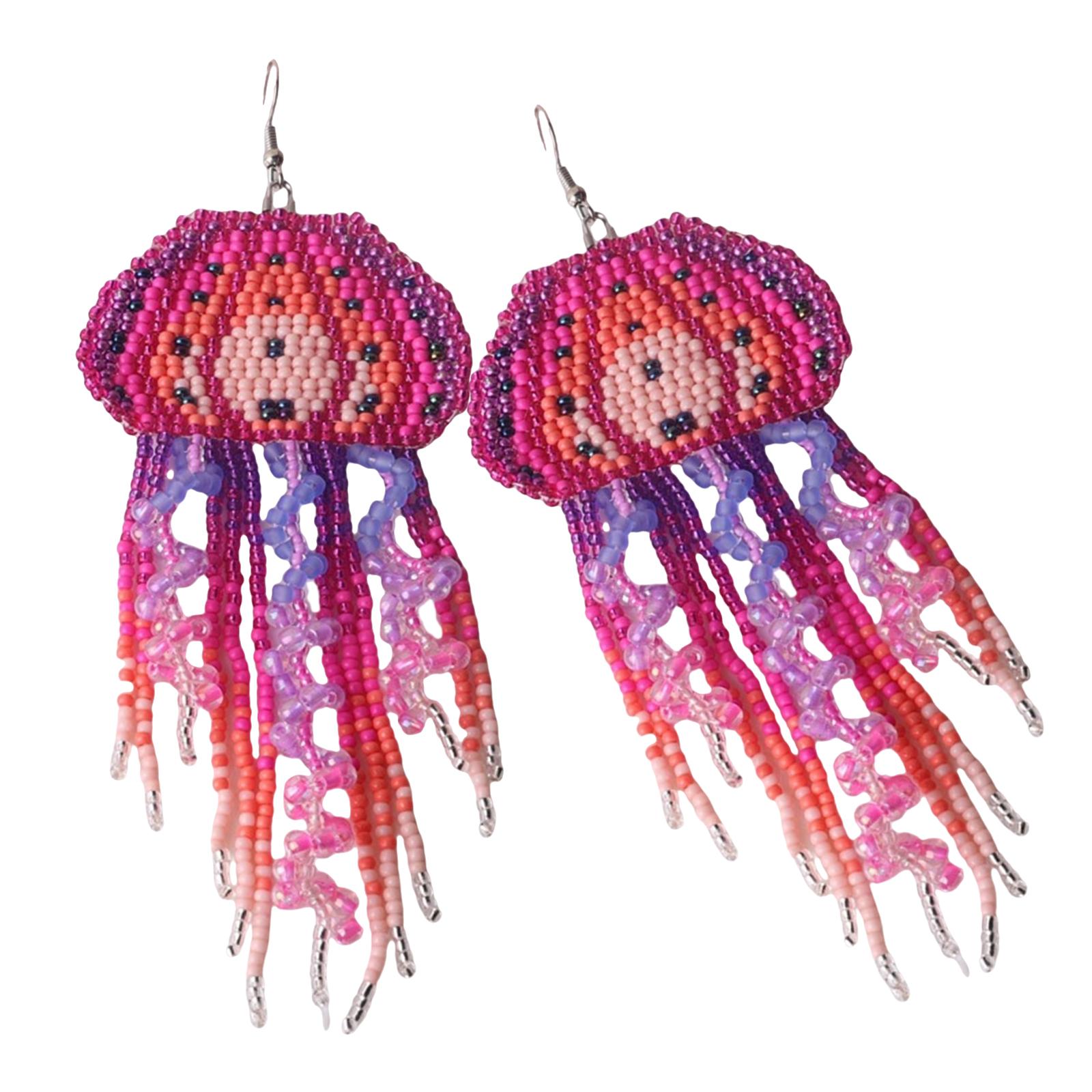 

Серьги из бисера ручной вязки, цветные серьги с кисточками, удобные серьги с текстурой из бисера, подходящие для повседневной носки 4