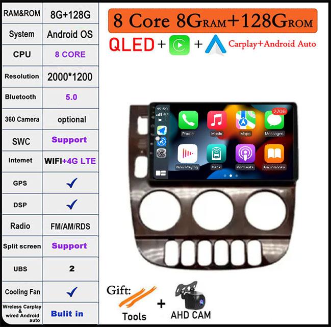 Android 14 For Mercedes Benz M-Class W163 ML1997 -2005 Car Radio Video Multimedia Player GPsNavigation Wireless Carplay