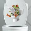 Cartoon Cute Frog Reading Newspaper Toilet Bathroom Bathroom Decorative Stickers