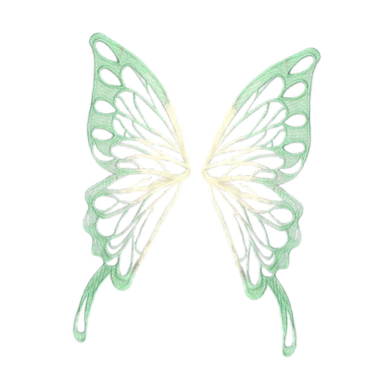 

1 Pair Butterfly Lace Applique Embroidery for Sewing Craft Curtain Ornaments зелений