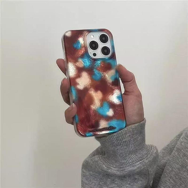 Korean Colorful Blocked Striped Vortex Pattern Phone Case For iPhone 16 11 12 13 14 15 Pro Max SE XR X XS 7 8 Plus Soft Cover