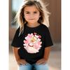 Mädchen-T-Shirt in europäischer Größe, Rundhalsausschnitt, Kurzarm und mit Cartoon-Entenmuster