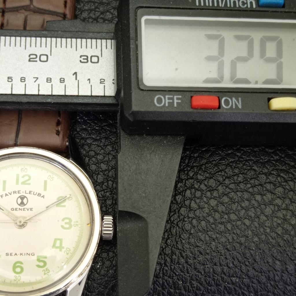 VINTAGE FAVRE LEUBA SEA KING HAND-WINDING SWISS MENS SIGN CASE WATCH A702028-5 R208-a702028