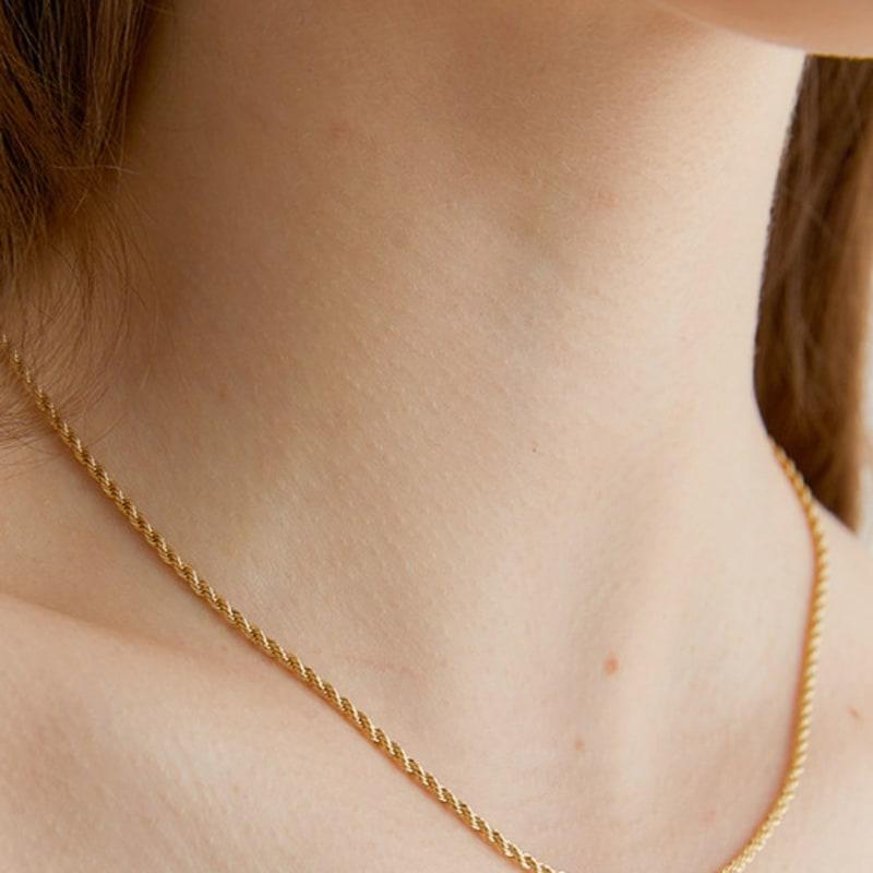 

halden simple rope chain necklace (N002_gold) gold