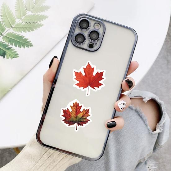 500 Pcs Fall Maple Leaves Stickers Self Adhesive Label Stickers Roll Autumn Leaves Decals for Thanksgiving Harvest Envelope Journal Scrapbook Decor
