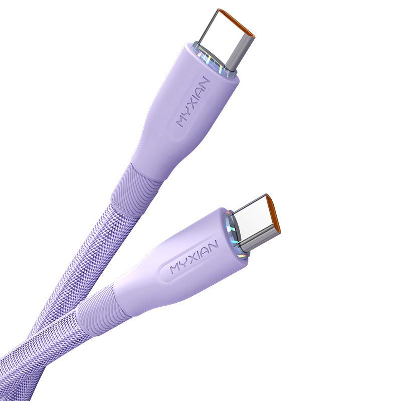 120W Fast Charging Dual Type-C Cable for Apple 15/16, Huawei, and Cars