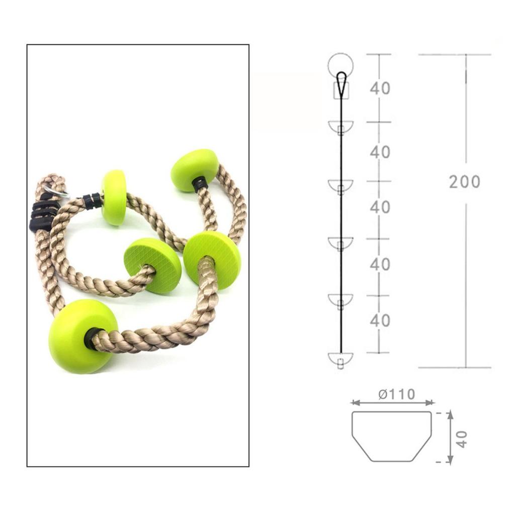 Gymnastic rope with garden inserts 2m