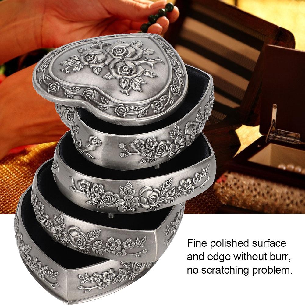 Household European Retro Decorative Heart shaped Jewelry Box Jewelry Container(3 Layers)