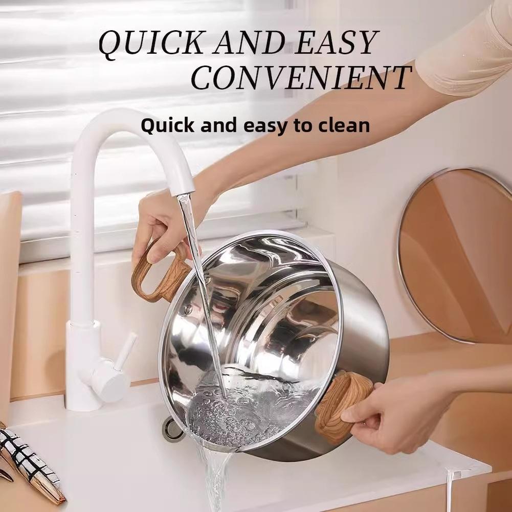 1 Stück Suppentopf 19,7*19,7*11cm Verdickter Edelstahl-Suppentopf mit zwei Griffen Dampfgarer für Gasherd Küche Kochgeschirr