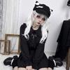 Leather Buckle Newsboy Cap Mini Wing Decor Streetwear Hat Harajuku Cat Ear Beret Hat  Daily