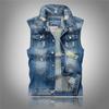 Z 29482 Vintage Denim Vest Mens Casual Sleeves Jacket