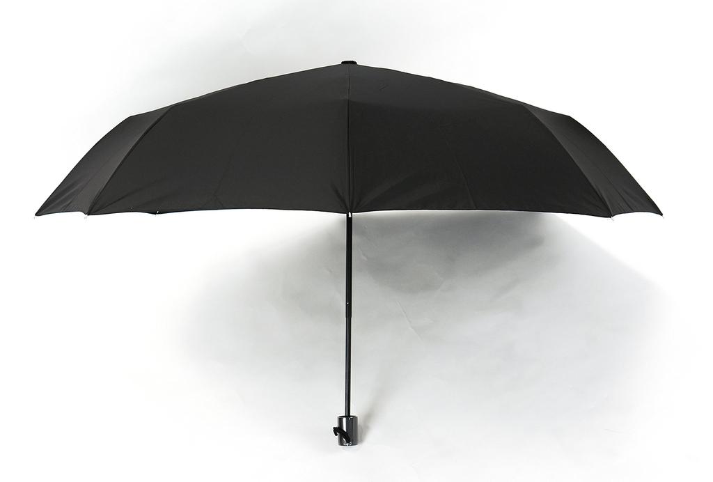 Komiya Shoten Men's Windproof Folding Umbrella, Large, Durable Fiberglass, Windproof, Super Water-Repellent, Teflon, Easy Open/Close, 65cm, Black