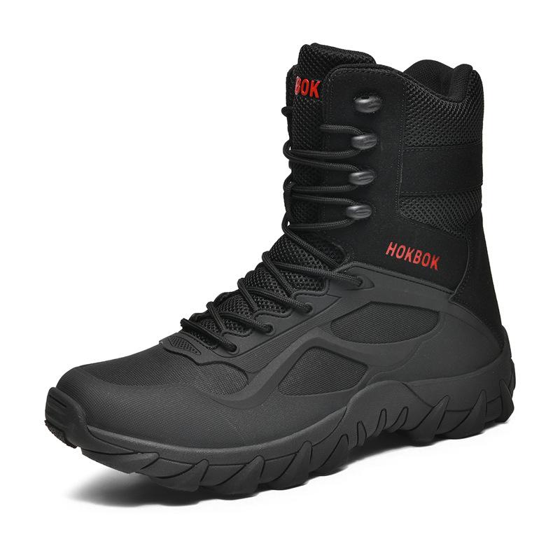 

Outdoor new autumn and winter large size high-top snow boots tactical boots men s mountaineering shoes special operations boots desert boots 47 чорний