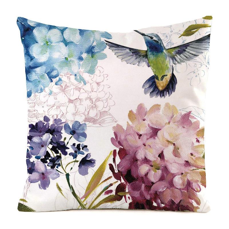 European Colorful Countryside Style Digital Printing Short Plush Pillow Covers For Car Sofa Office Cushion Cover Home Goods