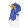 Game Valorant Neon Cosplay Wig Short Blue Mix Blond With 2 Clip Ponytails Heat Resistant Synthetic Hair Role Play Wigs + Wig Cap