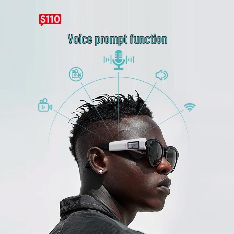 S110 Head-Mounted Outdoor Camera Glasses for Fishing, Takeaway, and Cycling