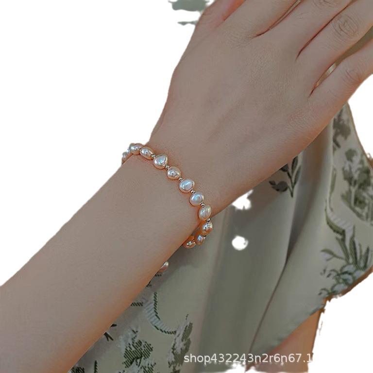 Baroque Pink & Purple Freshwater Pearl S925 Sterling Silver Irregular Bracelet