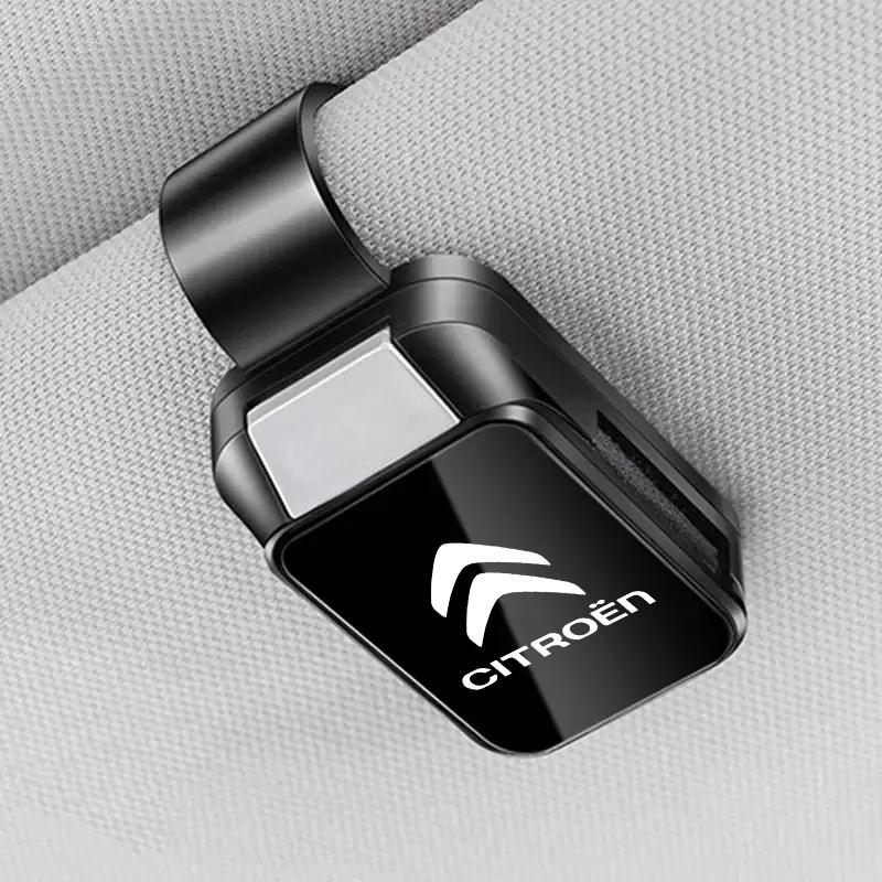 

Auto Sun Visor Eyeglass Hanger Clip Leather Glasses Holder For Citroen C3 C4 X7 Xsara Picasso Crosser C-ELYSEE JUMPY NEMO VTS