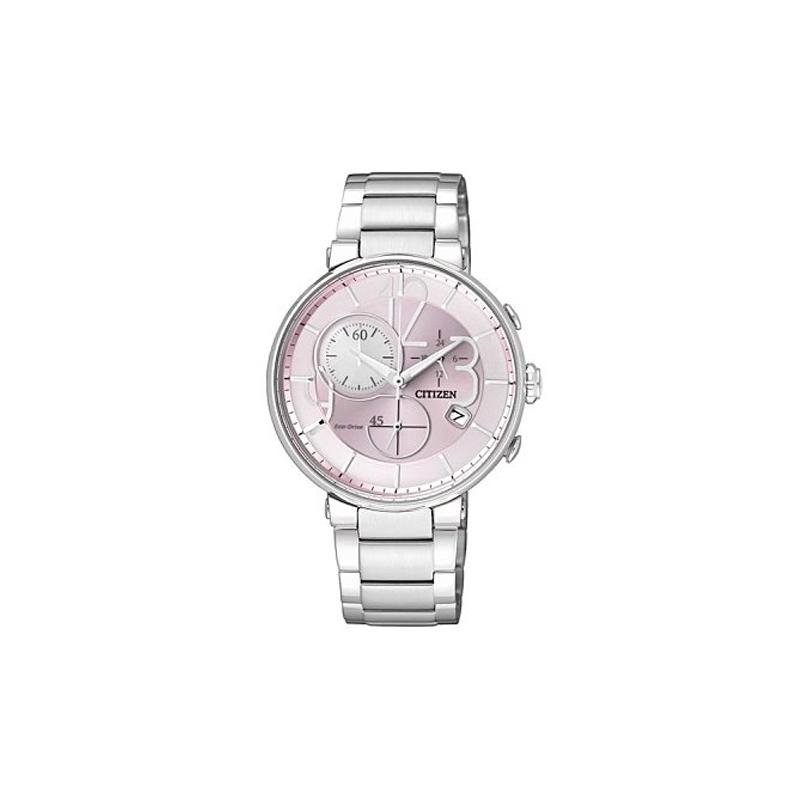 

CITIZEN 30 meters waterproof solar movement Steel Strap women s watch pink dial FB1200-51X синій